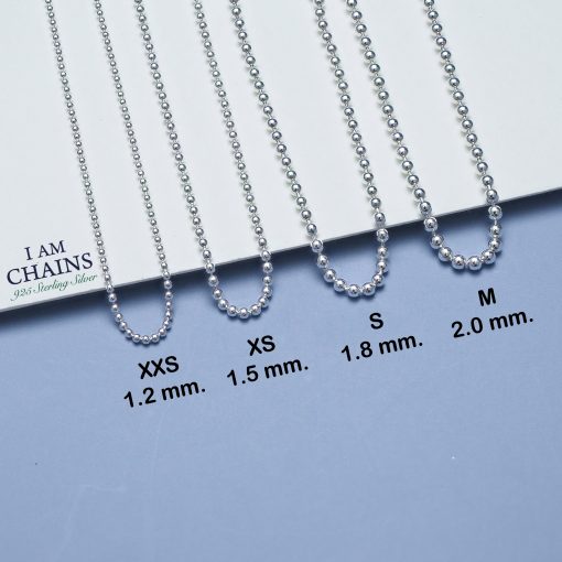 Ball silver chain necklace