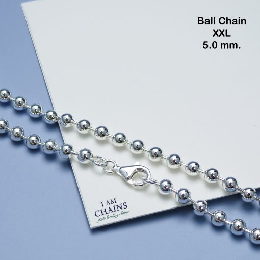 Ball silver necklace for men