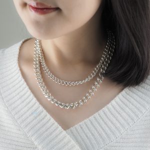 Big curb chain Silver Necklace