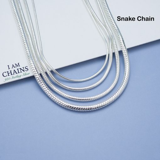 snake chain silver necklace