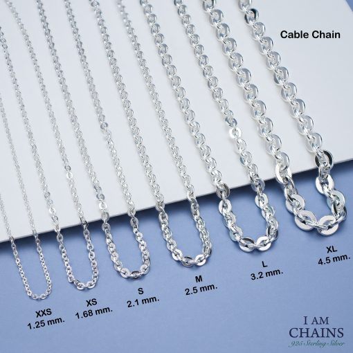 925 Cable chain silver necklace