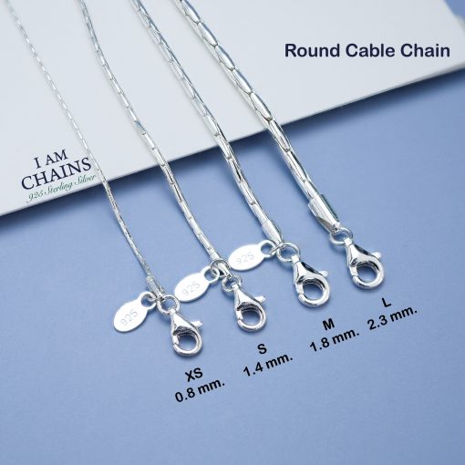 Silver Round cable necklace