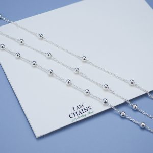 Bead chain Silver Necklace