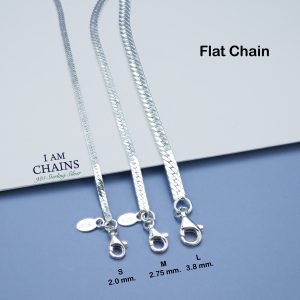 Flat chain silver necklace 925