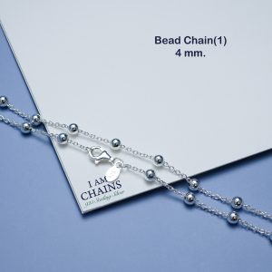 Bead chain Silver Necklace