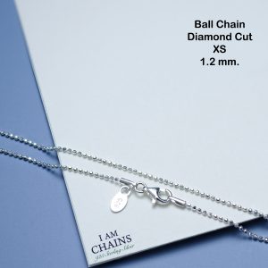 Ball diamond cut silver necklace 18