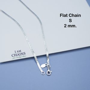 Flat chain silver necklace 18