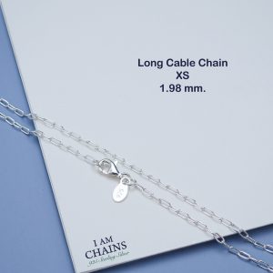 Long Cable Silver Necklace 20