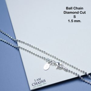 Ball diamond cut silver necklace shining