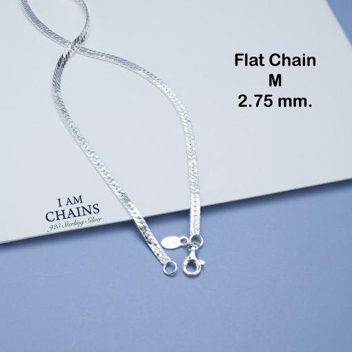 925 Sterling Flat chain silver necklace