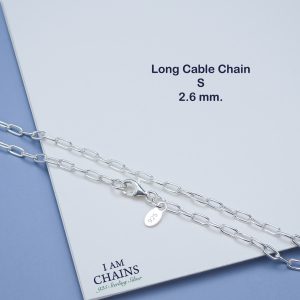 Long Cable Silver Necklace 18