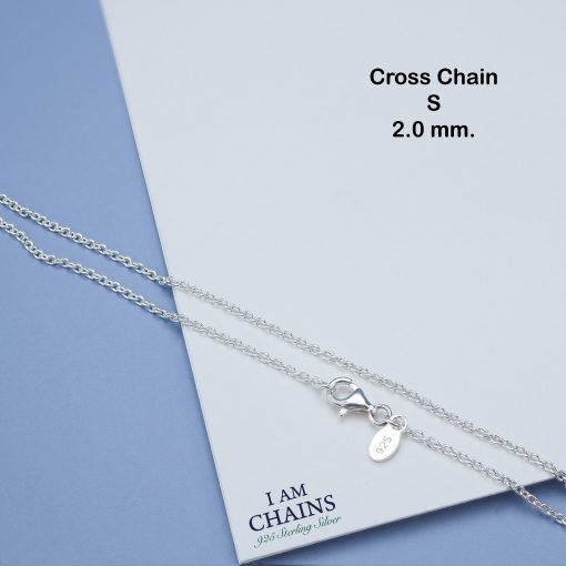 Cross Chain Silver Necklace 18"