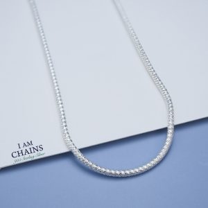 Snake Diamond cut Silver Necklace