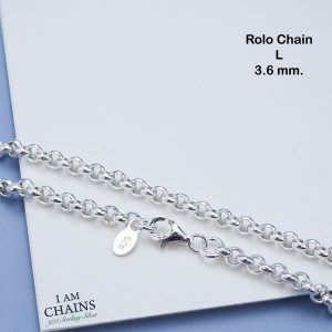 Rolo chain silver necklace 18