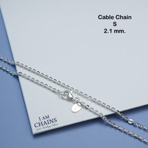 Cable chain silver necklace with lobster