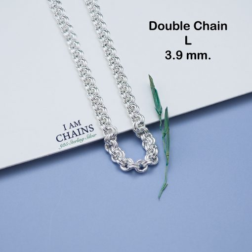 Double chain Silver Necklace 18"