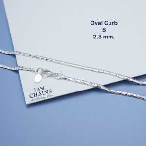 Oval Curb silver necklace