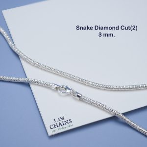 Snake Diamond cut Silver Necklace