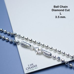 Ball diamond cut silver necklace sparkling