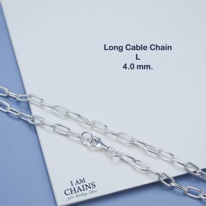 Long Cable 925 Silver Necklace