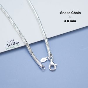 snake 3mm. silver chain necklace