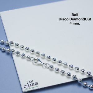 Ball Disco Diamond cut Silver Necklace