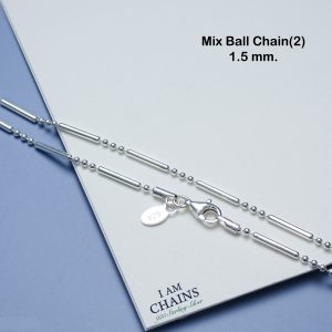 Mix ball2 silver necklace
