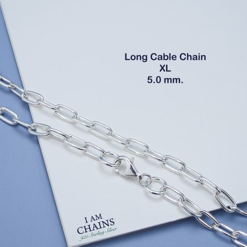 925 Long Cable Silver Necklace