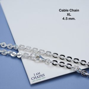 Cable chain silver necklace big size for men