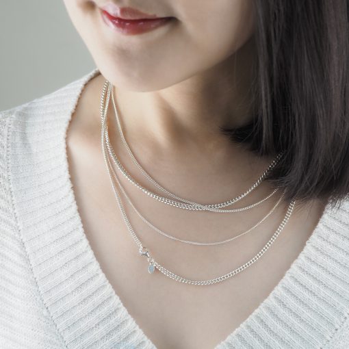 curb chain silver necklace