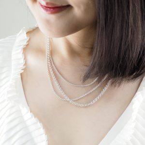 Double chain silver necklace