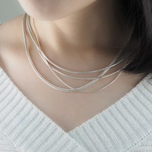 snake chain silver necklace